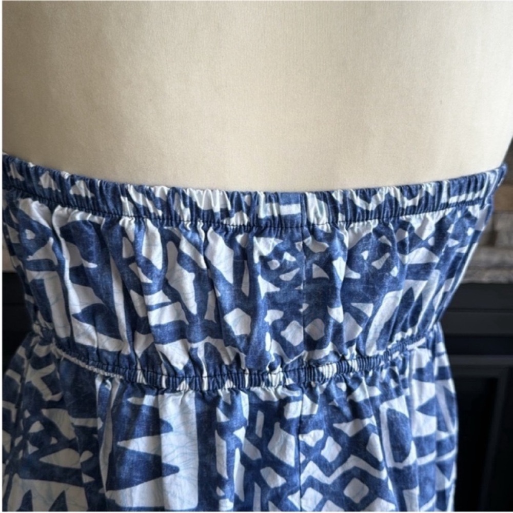 Reyn Spooner Blue Geometric Strapless Top - Picture 5 of 9